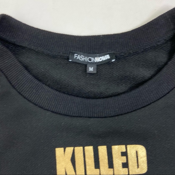 Fashion nova “killed it” black studded sweatshirt - Picture 8 of 8